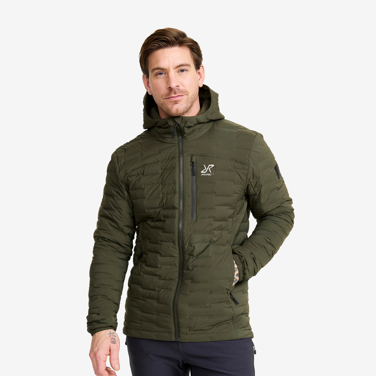 Flex Stretch Hooded Down Jacket Men